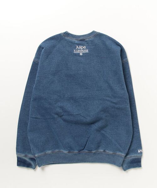 A Bathing Ape XL ブルー トレーナー AAPE BY A BATHING APE トレーナー スウェット CREW NECK SWEAT