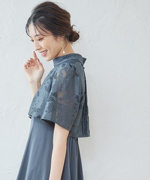 カーディガン 「組み合わせ自由」「結婚式」プチハイネックフレアスリーブボレロブラウス レディース 12Twelve Agenda カーディガン 「組み合わせ自由」「結婚式