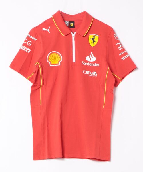 プーマ PUMA ポロシャツ ボタン ショートスリーブ 半袖 Mサイズ 赤 PUMA ポロシャツ プーマ メンズ フェラーリ チーム 半袖