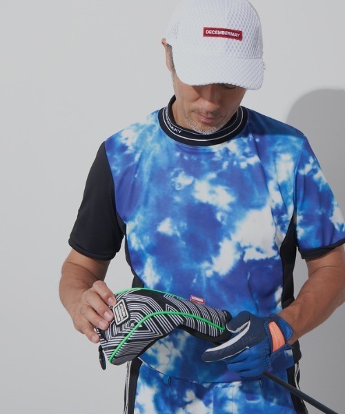 DECEMBERMAY（ディセンバーメイ） ポロシャツ Tie dye art iridescent