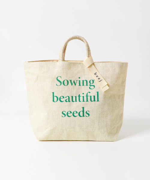 別注】＜beej＞ストライプ 刺繍 トートバッグ -2WAY-（トート