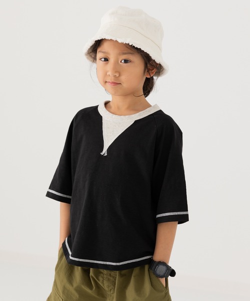 JAM & LINK tシャツ 配色ガゼット ラグランTシャツ キッズ 子供