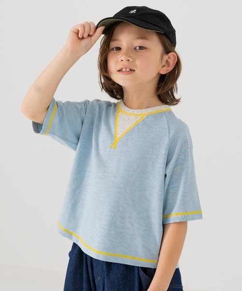 JAM & LINK tシャツ 配色ガゼット ラグランTシャツ キッズ 子供