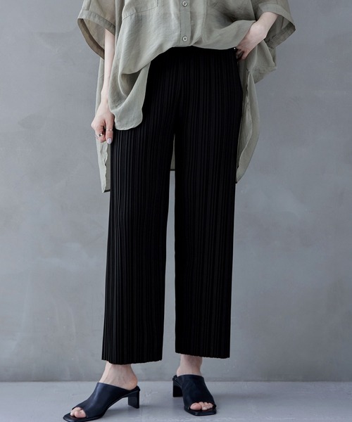 etoll.（エトル） パンツ カットオフリラクシープリーツパンツ