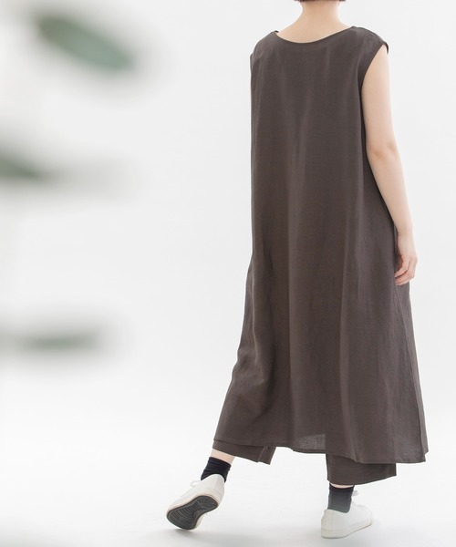 nop de nod Cornet リネンレーヨンノースリーブ2wayワンピース nop de nod ワンピース Cornet リネンレーヨンノースリーブ2way