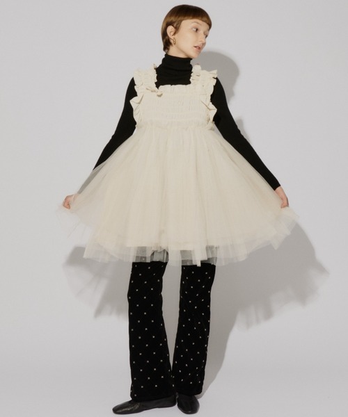 PERNA（ペルナ） ブラウス シャツ チュールギャザーキャミソール