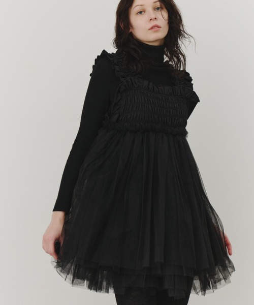 PERNA（ペルナ） ブラウス シャツ チュールギャザーキャミソール