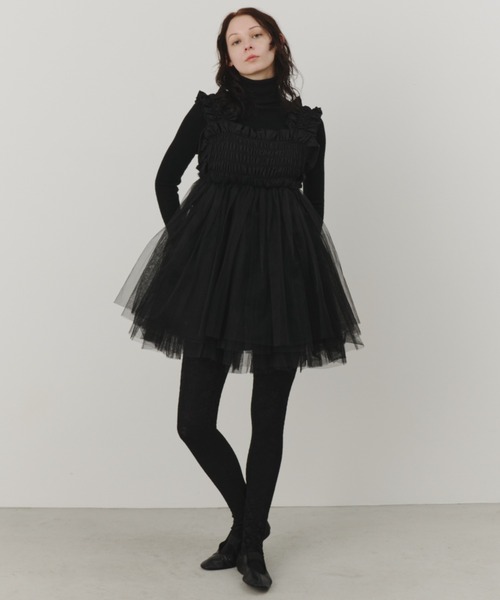 PERNA（ペルナ） ブラウス シャツ チュールギャザーキャミソール