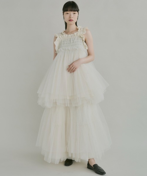 ブラウス シャツ フェザーチュール キャミソール レディース La boutique BonBon（ラブティックボンボン）の「フェザー