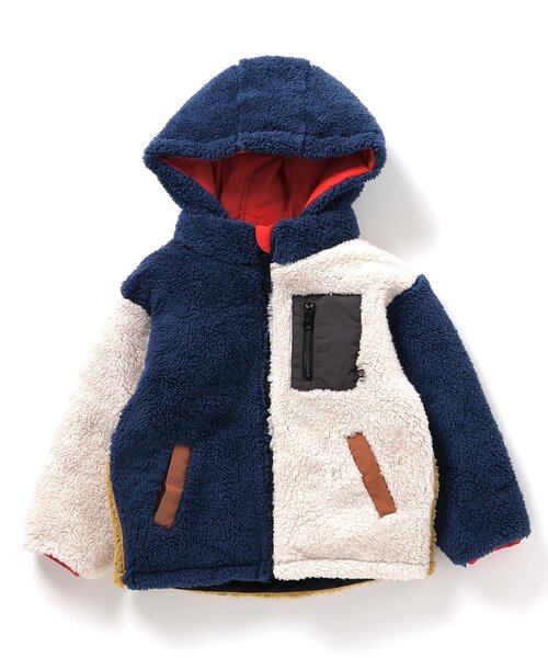 BREEZE ダウン アウター 中綿ボアリバーシブルブルゾン_マシン