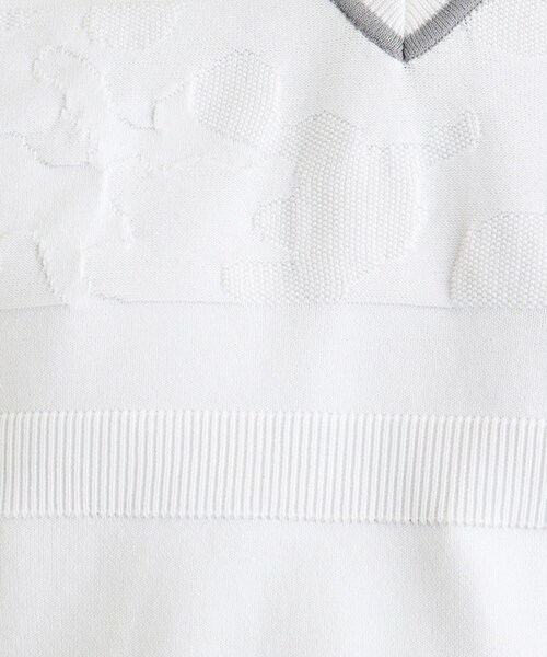 adabat（アダバット） ベスト ジレ カモフラージュ柄 Vネックニット