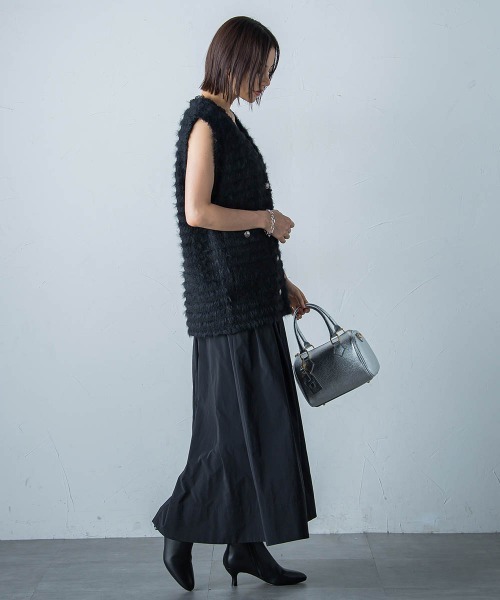 LAUTREAMONT ベスト ジレ フェザーミックスニットジレ「手洗い