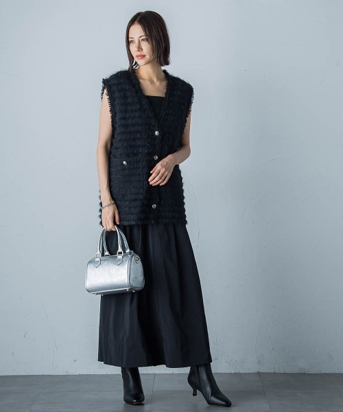LAUTREAMONT ベスト ジレ フェザーミックスニットジレ「手洗い