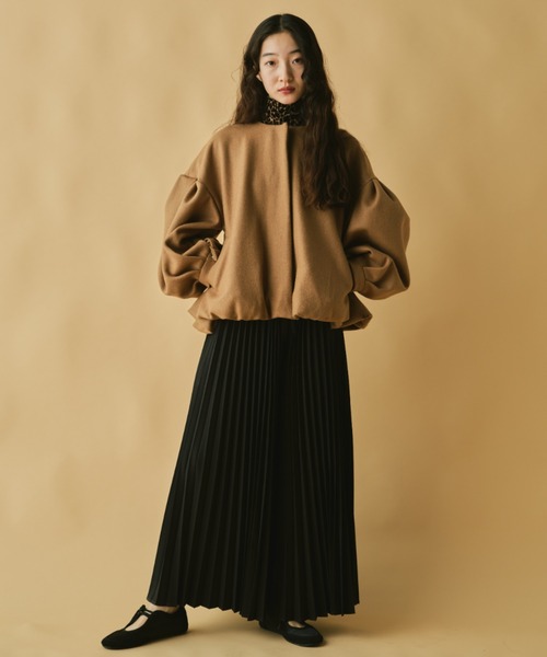 PERNA（ペルナ） ノーカラーコート コート バルーンショートコート