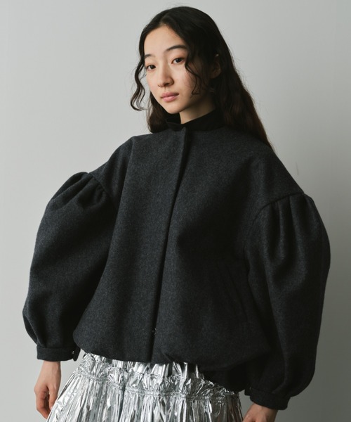 PERNA（ペルナ） ノーカラーコート コート バルーンショートコート