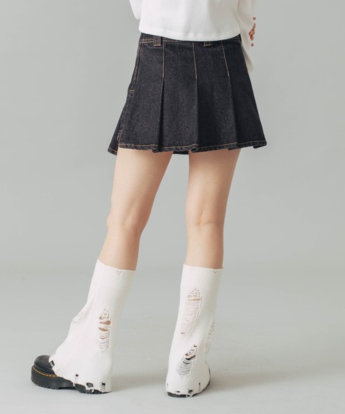 【関税無・国内発】 Off-White / Denim Skirt / デニムスカート X-girl デニムスカート PLEATED DENIM MINI SKIRT : ZOZOTOWN