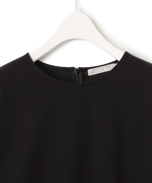 【洗える】ジョーゼットジャージー 異素材コンビプルオーバー ICB tシャツ 「洗える」ジョーゼットジャージー 異素材コンビ