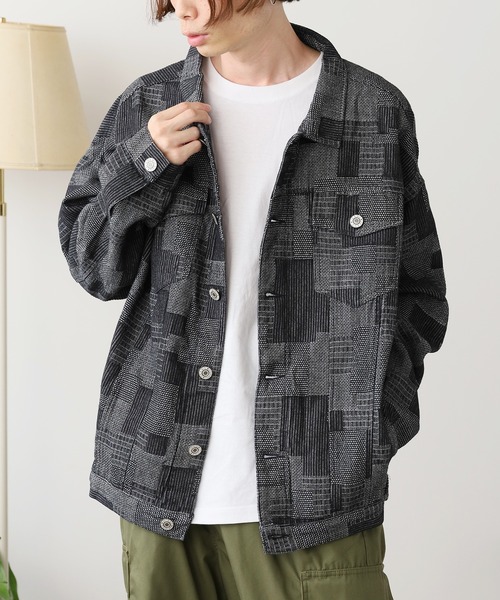 ROOP TOKYO デニムジャケット gジャン パッチワーク風 ブロック