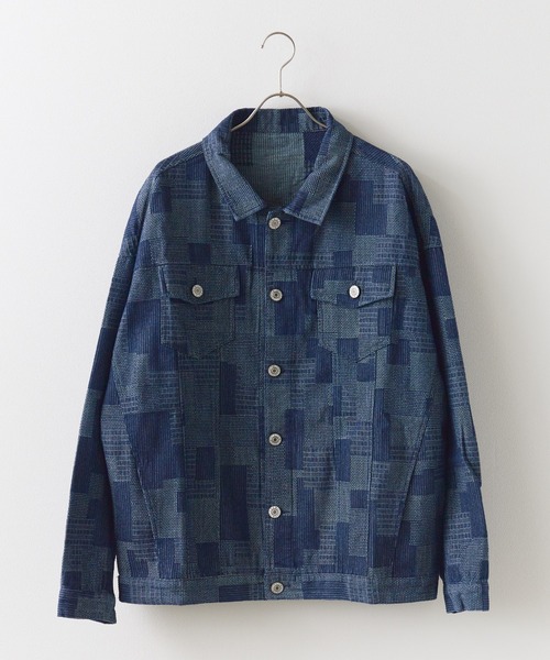 ROOP TOKYO デニムジャケット gジャン パッチワーク風 ブロック