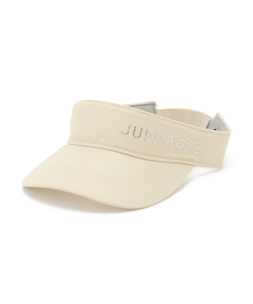 JUN&ROPE' サンバイザー ラインストーンロゴ ツイルバイザー