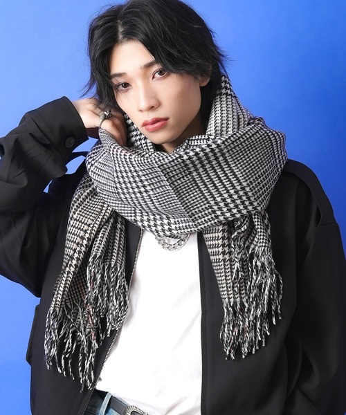 ankoROCK マフラー an meets zakka グレンチェック大判マフラー 