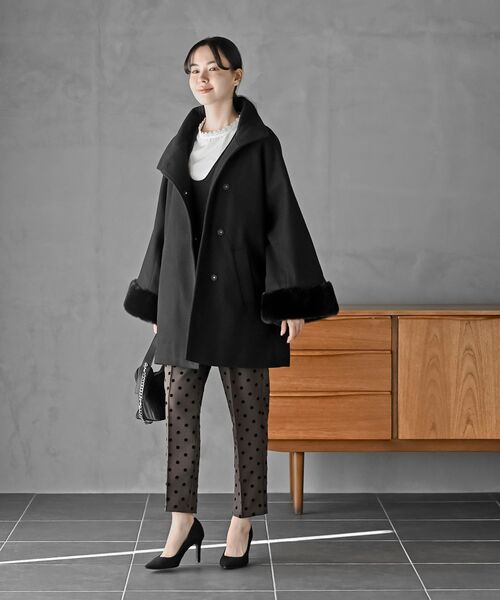 r・p・s コート アウター フェイクファースリーブスタンドコート