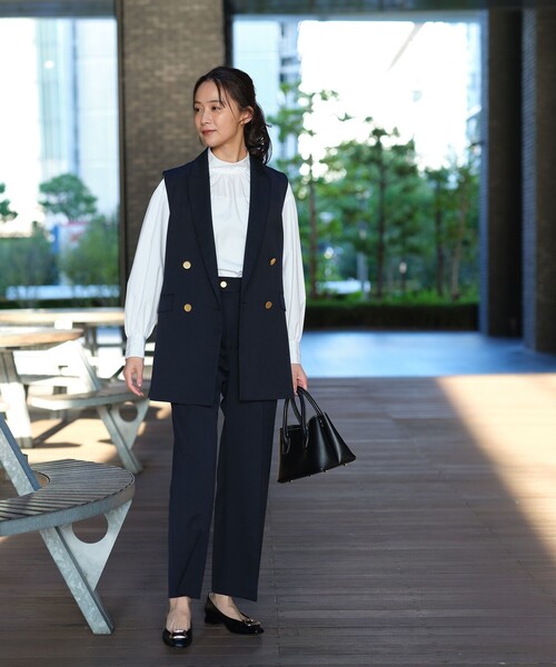 green label relaxing パンツ スーツ セット ネイビー　38 Green label relaxing ネイビー パンツスーツ38/36サイズ