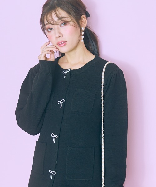 カーディガン **maru**様 marun カーディガン 「大きいサイズ」 ビジューデザインロング