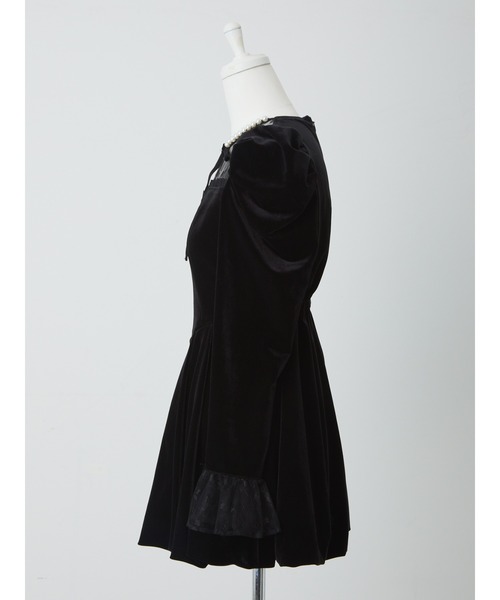 美品✨シビラベロアバルーン黒 ノースリーブ ワンピース ジャケットM