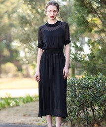 ドレステリア　　ワンピース セットアップ可】ブラックフォーマルワンピース（ミドルワンピース
