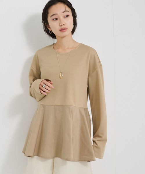 LE CERCLE par rope' tシャツ ペプラムコンビプルオーバー