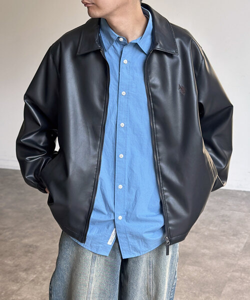 CPCM（シーピーシーエム） ブルゾン アウター PUレザーZIPブルゾン