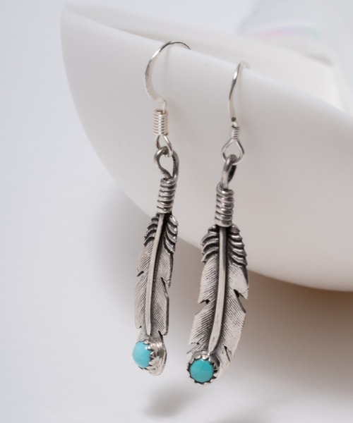 Harpo（アルポ） ピアス 「HARPO」ターコイズ フェザー 銀製 シルバー