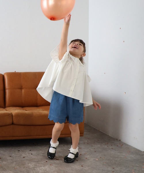 BONJOUR SAGAN enfant ブラウス シャツ 「3-10才対応」袖フリル