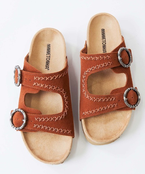 MINNETONKA 　スエードサンダル　サイズ5M (22cm程度) ミネトンカ ソフトスエードサンダル（ブルー/レディース