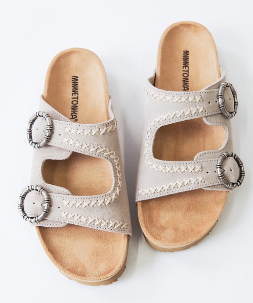 MINNETONKA 　スエードサンダル　サイズ5M (22cm程度) ミネトンカ ソフトスエードサンダル（ブルー/レディース