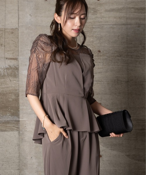 パンツドレス 卒業式 ビスチェレース 入学式 入園式 フォーマル パンツドレス