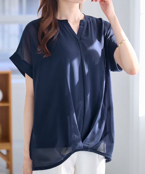 新品☆ふんわりブラウス alotta（アロッタ） ブラウス シャツ 裾タックふんわりブラウス