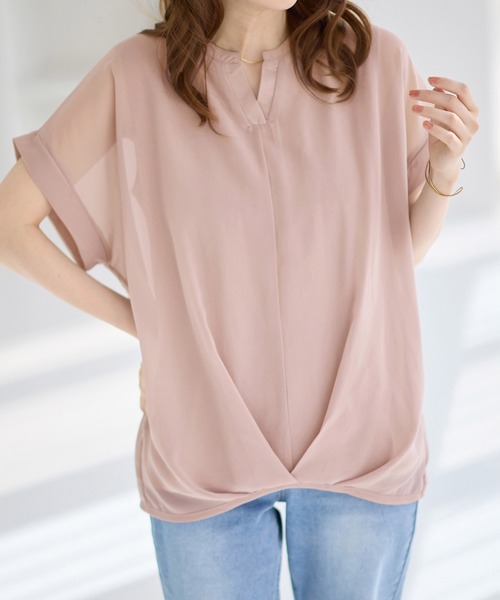 新品☆ふんわりブラウス alotta（アロッタ） ブラウス シャツ 裾タックふんわりブラウス