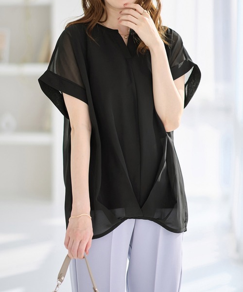 新品☆ふんわりブラウス alotta（アロッタ） ブラウス シャツ 裾タックふんわりブラウス