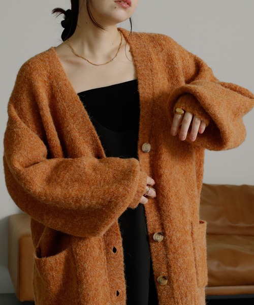 「RANAN」 ニットカーディガン LL ライトブルー レディース_画像6