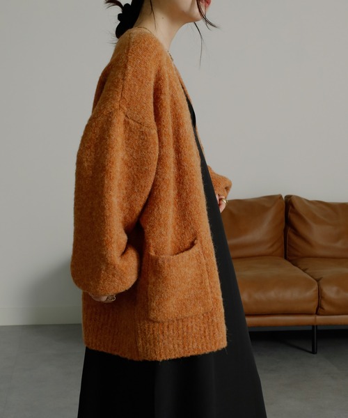 「RANAN」 ニットカーディガン LL ライトブルー レディース_画像8