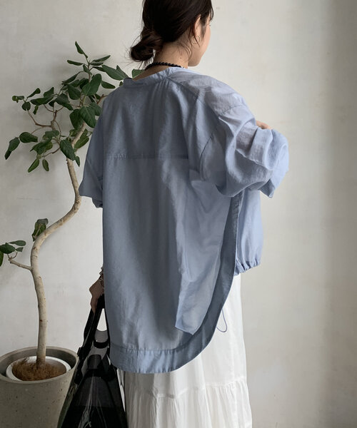 美品　DouDou シアースピンドルブラウス　ブルー シアースピンドルブラウス | DOUDOU(ドゥドゥ)レディース | PAL