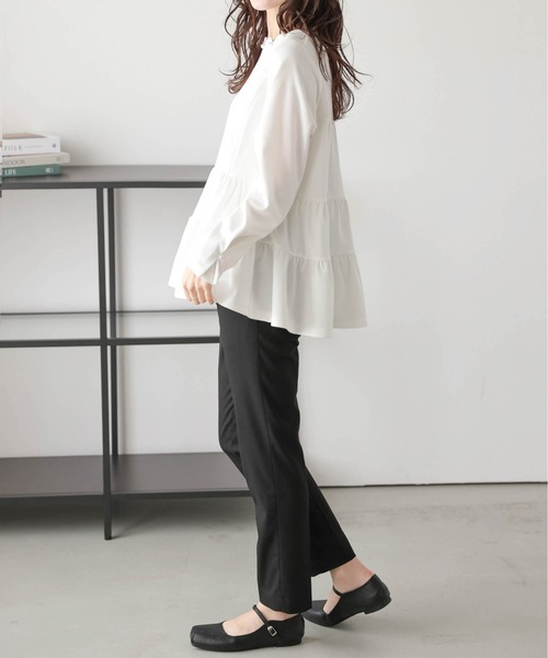 SUGAR BISKET tシャツ スカラップパールネック ティアードプル