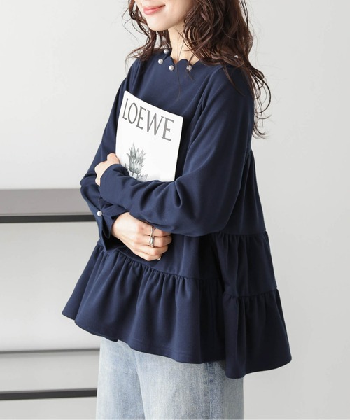 SUGAR BISKET tシャツ スカラップパールネック ティアードプル