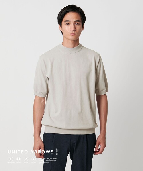 UNITED ARROWS セーター ニット ショートスリーブ モックネック