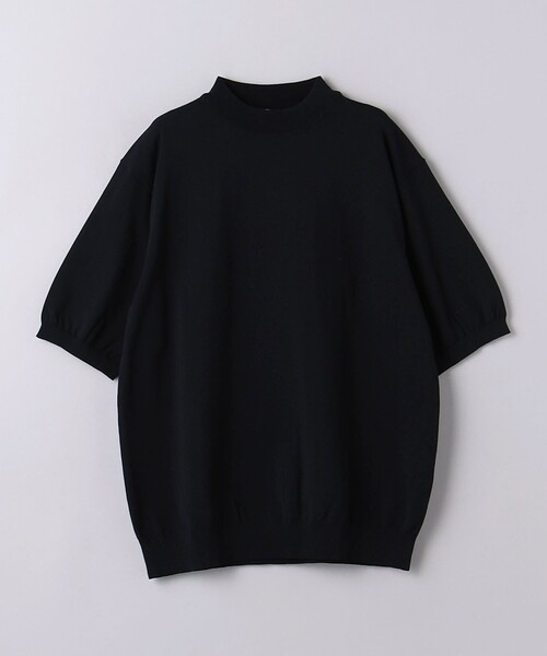 ショートスリーブモックネックニットUA COZY―ウォッシャブル、抗菌防臭 ショートスリーブ モックネックニット UA COZY ーウォッシャブル