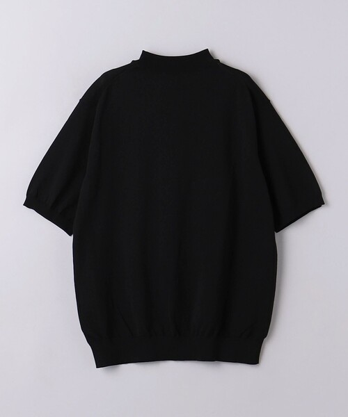 ショートスリーブモックネックニットUA COZY―ウォッシャブル、抗菌防臭 ショートスリーブ モックネックニット UA COZY ーウォッシャブル
