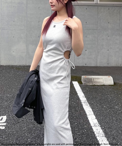 BACK TO THE FIELD ワンピース 「MLB」刺繍ロゴドロストリボン