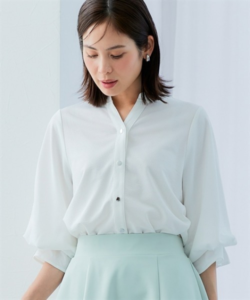 obli ブラウス 新品、タグ付き アンリセミフラノ ウール ブラウス シャツ ｜ MORABITO BLANC